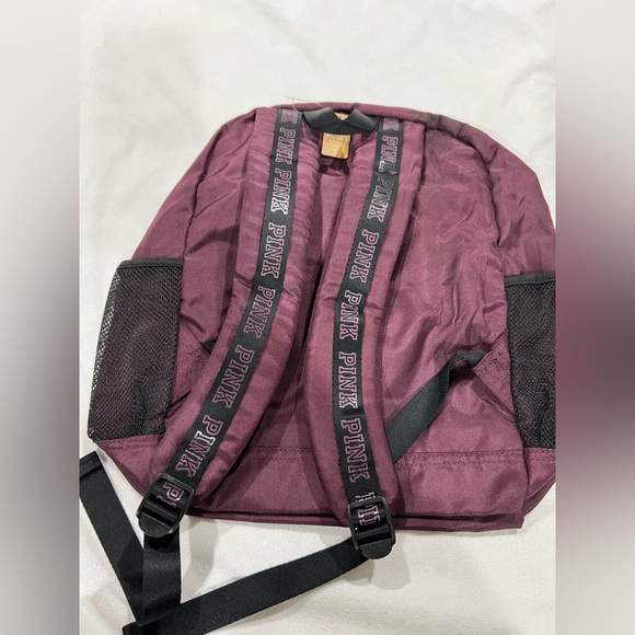 New NWT VS PINK Victoria Secret maroon classic backpack bag - Picture 2 of 7